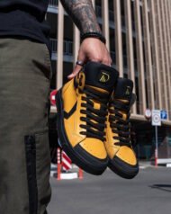 Чоловічі кеди високі NY-STAR Yellow жовті з натуральної шкіри