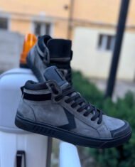 Чоловічі кеди високі NY-STAR GRAFIT з натуральної шкіри графітові