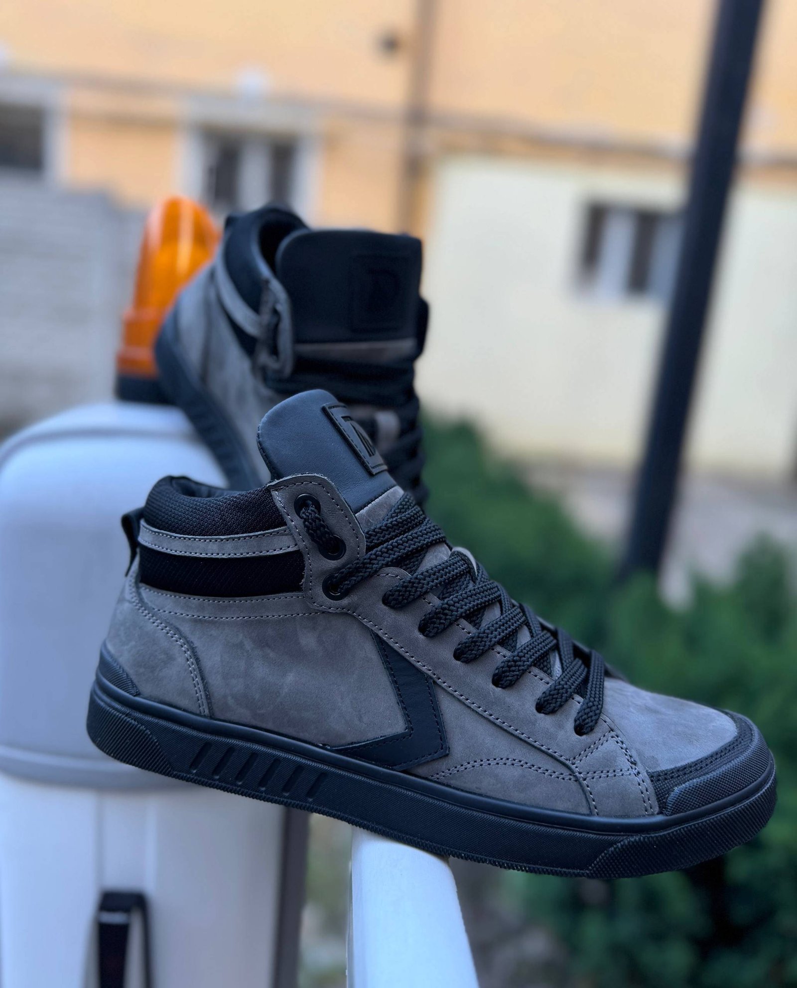 Кеди чоловічі високі NY-STAR GRAFIT графітові Чоловічі кеди високі NY-STAR GRAFIT з натуральної шкіри графітові