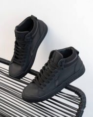 Високі чоловічі кеди NY-STAR BLACK чорного кольору ракурс зверху