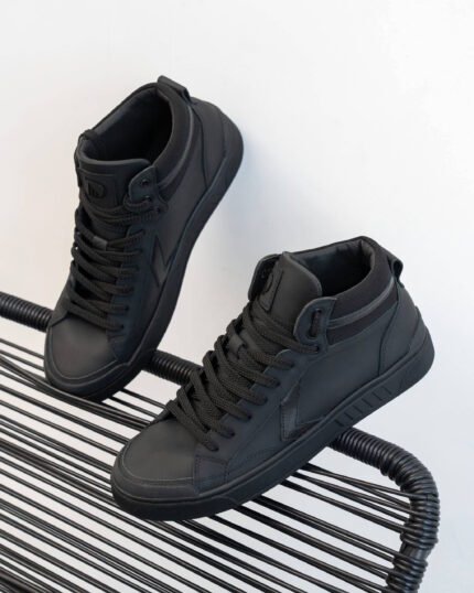Високі чоловічі кеди NY-STAR BLACK чорного кольору ракурс зверху