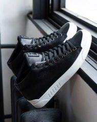 Чоловічі кеди високі SHADOW BAW чорно-білі з натуральної шкіри