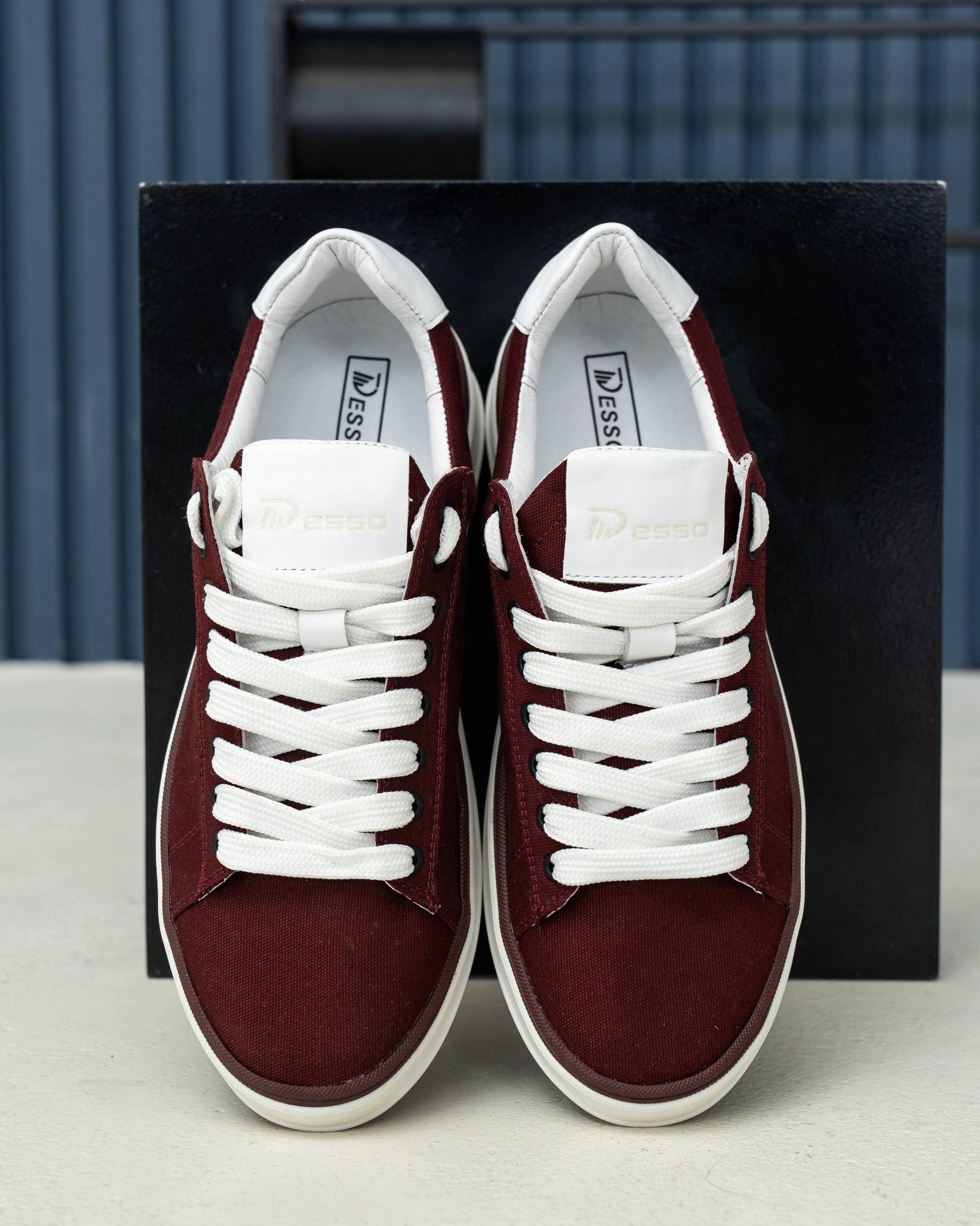 Чоловічі кеди літні AERO RED бордові вигляд зверху пара