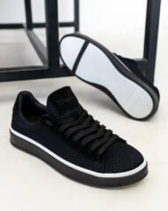 Чоловічі кеди літні RIVO BLACK чорні боковий ракурс