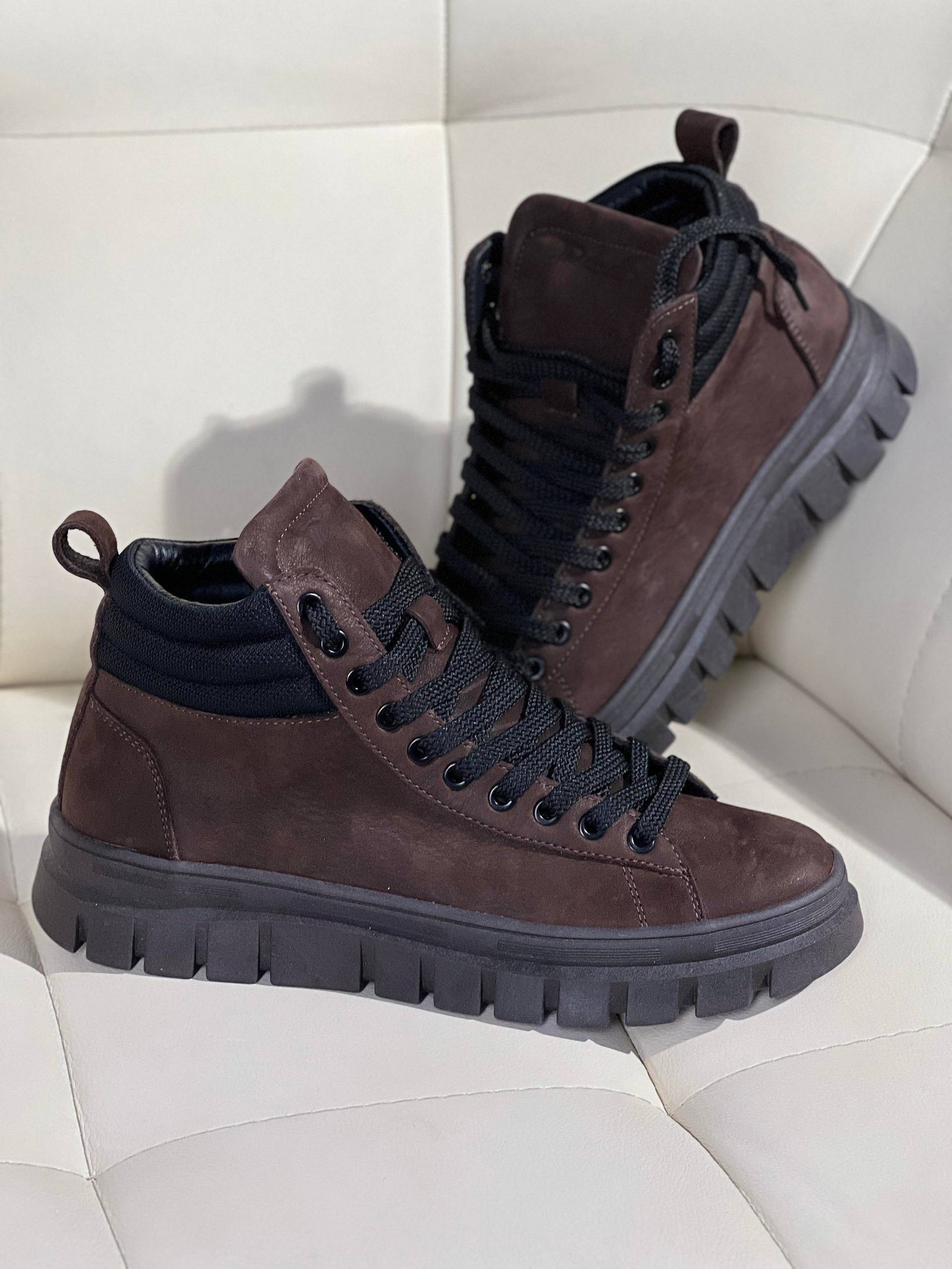 Ботинки чоловічі PRIME BROWN коричневі Чоловічі ботинки PRIME BROWN коричневі, боковий ракурс