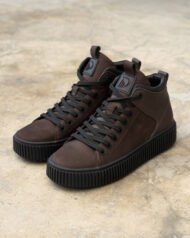 Чоловічі ботинки URBAN BROWN коричневі шкіряні вигляд спереду