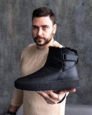 Чоловічі Barefoot анатомічні FURS BLACK чорні високі мінімалістичні кросівки