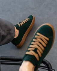 Чоловічі кеди EVERON GREEN зелені на нозі вигляд зверху