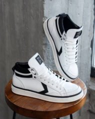 Чоловічі високі кеди NY-STAR WHITE білі пара у композиції