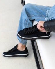 Чоловічі кеди літні RIVO BLACK чорні на нозі