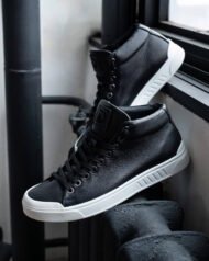 Чоловічі кеди високі SHADOW BAW чорно-білі студійний вигляд