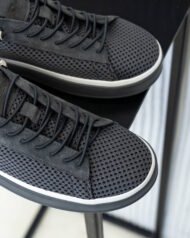 Чоловічі кеди літні RIVO GREY сірі крупний план текстури