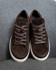 Пара чоловічих кедів VORTEX BROWN темно-коричневі вигляд спереду