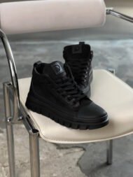 Чоловічі ботинки Iron Black чорні шкіряні з шнурівкою вигляд спереду