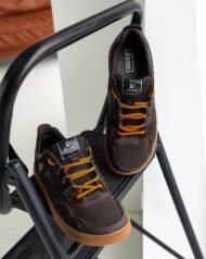 Чоловічі Barefoot анатомічні FLY BROWN коричневі мінімалістичні кросівки вигляд зверху