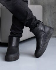 Чоловічі Barefoot анатомічні FURS BLACK чорні високі мінімалістичні кросівки вигляд під кутом