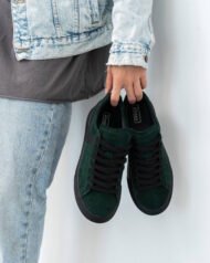 Чоловічі кеди HUNTER GREEN темно-зелені пара вигляд зверху