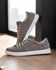 Чоловічі кеди VORTEX GREY сірі з масивною білою підошвою вигляд профіль