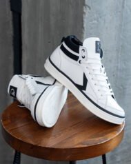 пропиши всю информацію для сео фото товара чоловічі кеди високі NY-STAR WHITE