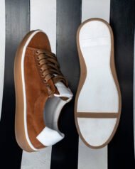 Чоловічі кеди літні AERO FIRE коричневі підошва та боковий вигляд