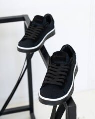 Чоловічі кеди літні RIVO BLACK чорні пара на підставці