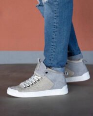 Чоловічі кеди літні FORS GREY сірі вигляд збоку на нозі