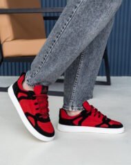 Чоловічі Barefoot анатомічні FLY RED червоні мінімалістичні кросівки на нозі