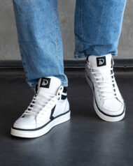 Чоловічі високі кеди NY-STAR WHITE білі на нозі